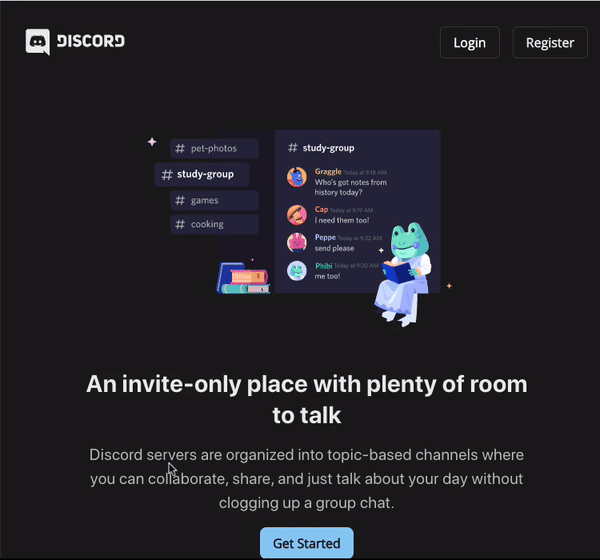 Discord clone, built with React